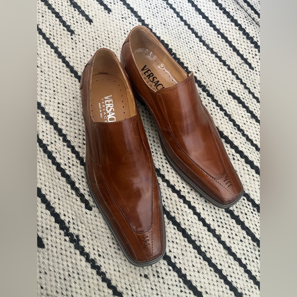 Versace Men's Brown Leather Loafers Size 42 (9) (Retail $1200)